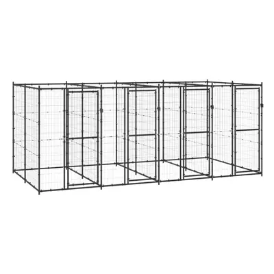 vidaXL Outdoor Dog Kennel Steel 9.68 m? Puppy Enclosure Patio Dog House Cage