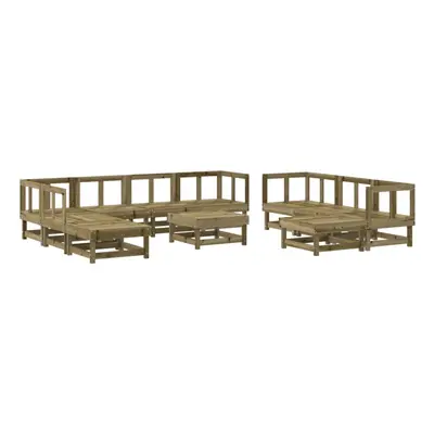 (natural impregnated) vidaXL Garden Lounge Set Outdoor Sofa Set Corner Sofa Piece Solid Wood Pin