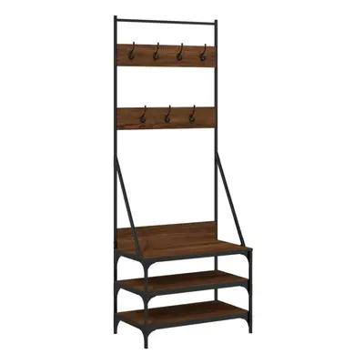 (brown oak, x x cm) vidaXL Clothes Rack with Shoe Storage Garment Rack Clothes Rail Sonoma Oak