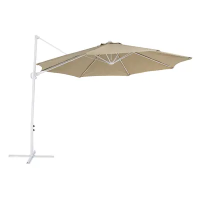 Cantilever Garden Parasol 2.95 m Taupe and White SAVONA II