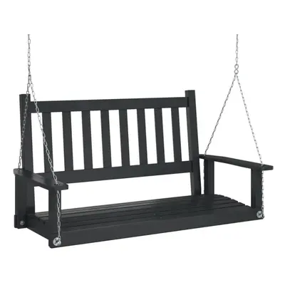 (black, x x cm) vidaXL Garden Swing Bench with Metal Chains Haning Bench Black Solid Wood Fir