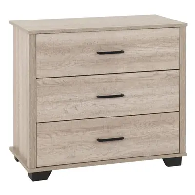 (3 Drawer Chest) Oliver Bedroom Furniture Range in Light Oak Effect