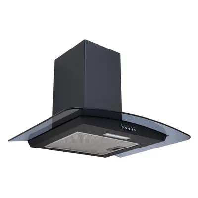 SIA CGHS60BL 60cm Curved Black Glass Cooker Hood Kitchen Extractor Fan