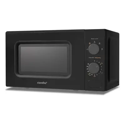 (Black) 700W 20L Black Microwave Oven with Levels of Cooking Power, Rapid Defrost Function and K