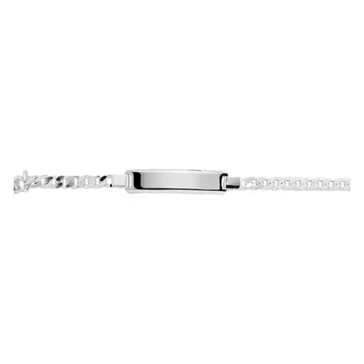 Jewelco London Ladies Sterling Silver Curb Link ID Identity Bracelet 6mm 7.5 inch - ID13