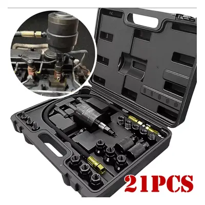 21pc Fuel Pneumatic Puller Tool Injector Extractor Puller Kit Bars