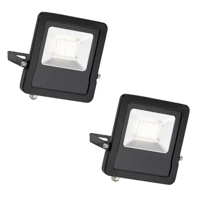 2 PACK Outdoor IP65 LED Floodlight - 30W Cool White LED - Angled Wall Bracket