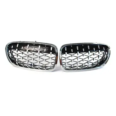 (Silver) Car Front Grille Kidney Grilles Pair