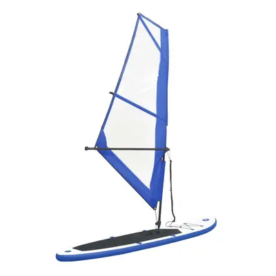 Inflatable Stand Up Paddleboard with Sail Set Blue and White