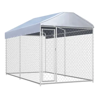 vidaXL Outdoor Dog Kennel with Canopy Top 382x192x225cm Fence Panel Playpen