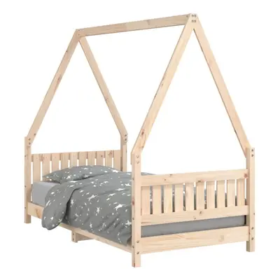 (brown, x cm) vidaXL Kids Bed Frame Bedstead Wooden Bed Base White 90x200 cm Solid Wood Pine