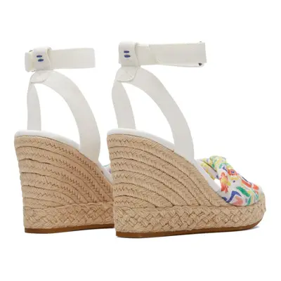 (White, (Adults')) TOMS Marisela Polyester Women's White Wedges