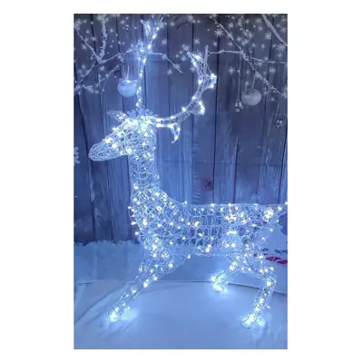 Soft Acrylic LED Christmas Stag White LED Light Up Figure 1.4M