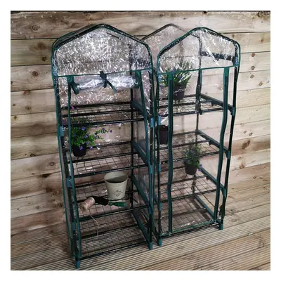 Samuel Alexander PACK Of Outdoor Garden Mini Greenhouse 141cm Tall With Shelves