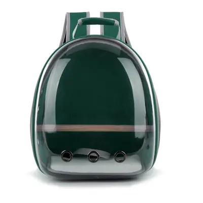 (Green) Pet Cat Parrot Bird Carrier Travel Breathable Transparent Space Capsule Backpack