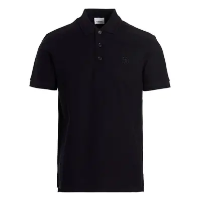 (M) Burberry Branded Circle Logo Coal Blue Polo Shirt