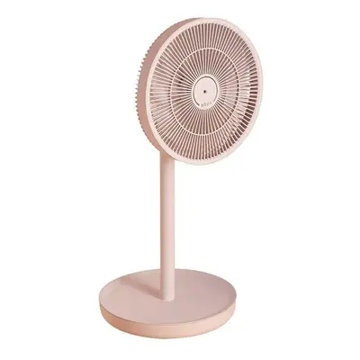 (Pink) Folding Pedestal Fan Air Circulation Desktop Fan Intelligent Frequency Wind Speed with Sl