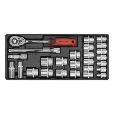 26 Piece PREMIUM 1/2" Sq Drive Socket Set with Modular Tool Tray - Tool Storage