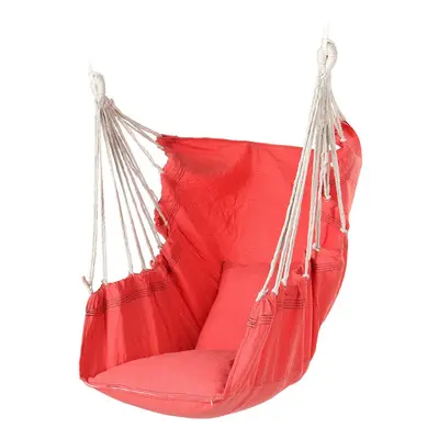 (Pink) Max Load 200KG Hanging Rope Chair Hammock Swing Seat Indoor Outdoor Patio Porch Garden Su