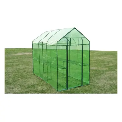 vidaXL Greenhouse Steel PVC Cover Garden Green Shade Plant House Storage