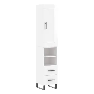 vidaXL Highboard Sideboard Storage Cabinet High Gloss White Engineered Wood