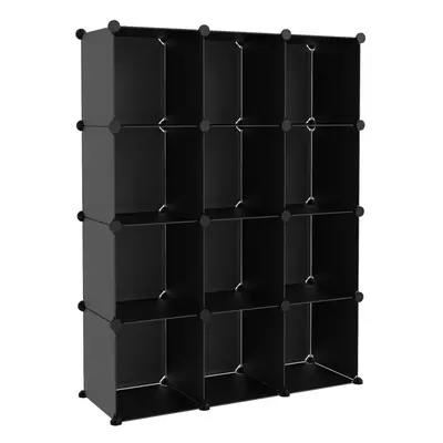 (black, 94.5 x 31.5 x cm) vidaXL Storage Cube Organiser PP Shoe Rack Room Divider Multi Colours/