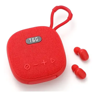 (Red) Mini Portable Bluetooth Speaker Wireless Speakers With Earphones Waterproof Column Boombox