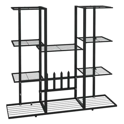 vidaXL Flower Stand 94.5x25x89 cm Black Iron Plant Rack Corner Plant Shelf