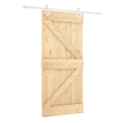 vidaXL Sliding Door with Hardware Set Interior Door Barn Door Solid Wood Pine