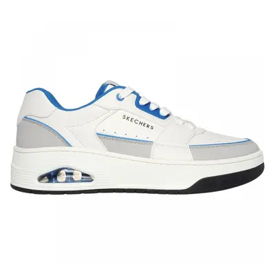 (10 (Adults')) Uno Court Low-Post | White/Blue | Mens Lace Up Trainers