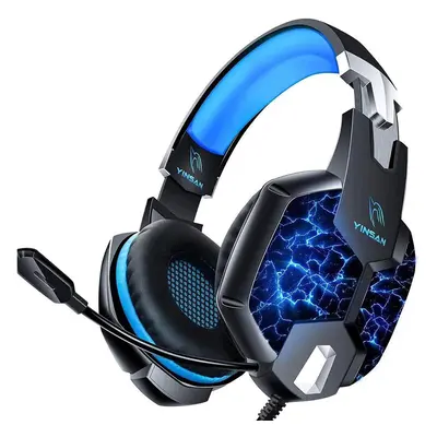 YINSAN PS4 Headset Gaming Headset for Xbox One, 3.5mm Wired LED Lights Stereo Surround Sound Gam