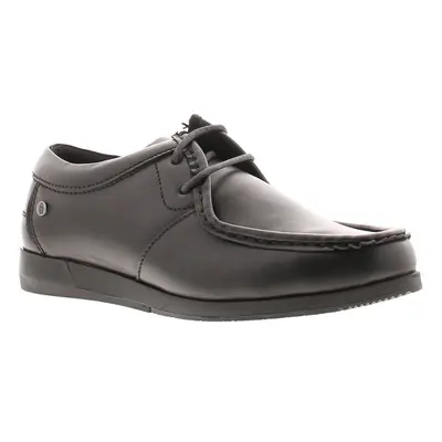 (Black, (Adults')) Hush Puppies Boys Shoes School Geneva Leather Lace Up black UK Size