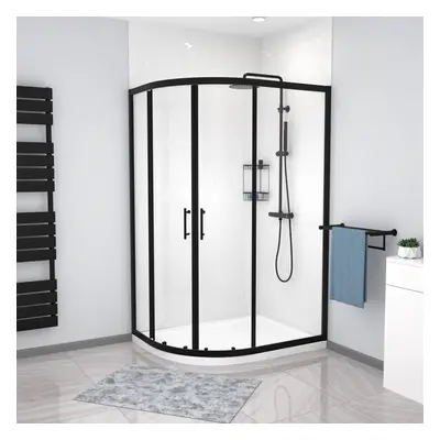 Nes Home x 900mm Quadrant Corner Shower Enclosure Black