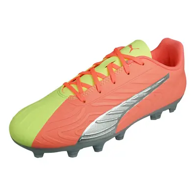 (UK 4.5 (EU 37.5)) Puma One 20.4 HG Jr OSG Boys Football Boots Hard Firm Ground - Yellow and Pea