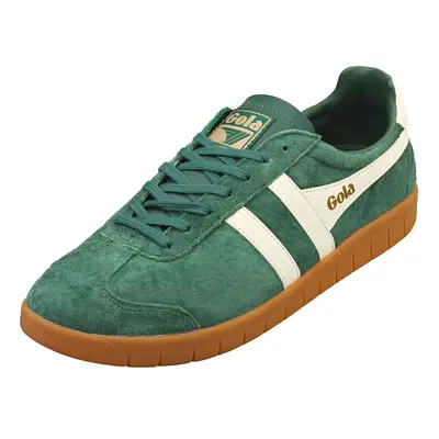 (8) Gola Hurricane Mens Casual Trainers in Green Off White