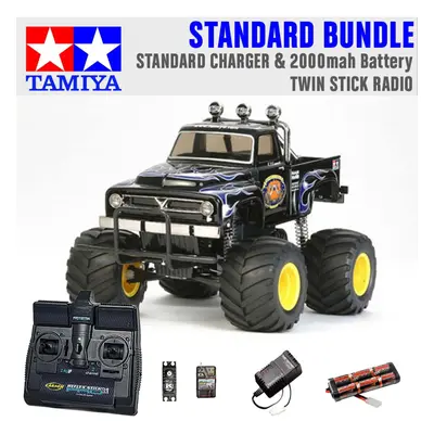 TAMIYA RC Midnight Pumpkin Black Edition 1:12 Standard Stick Radio Bundle