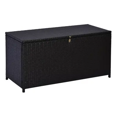 Outsunny Large Rattan Storage Box Garden Chest Wicker Outdoor Cabinet Deck Shed