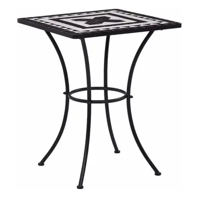 Mosaic Bistro Table Black and White cm Ceramic