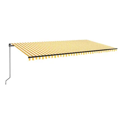 vidaXL Manual Retractable Awning 500x350 cm Yellow and White Outdoor Garden