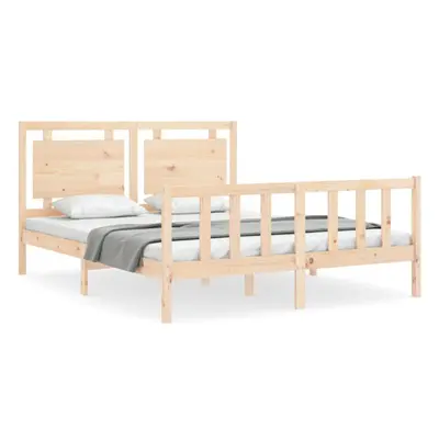 (natural, x cm) vidaXL Bed Frame Platform Bed with Headboard White Small Single Solid Wood