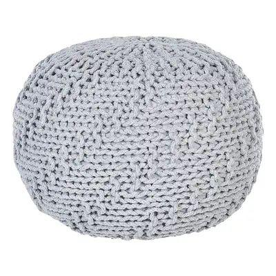 Cotton Knitted Pouffe x cm Grey PRIENE