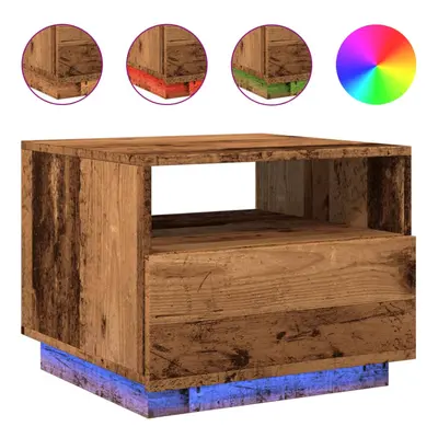 (old wood, x x cm) vidaXL Coffee Table with LED Lights Hall End Table Tea Side Table Artisan Oak