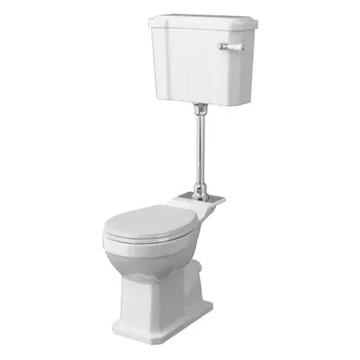 Kinston Traditional Comfort Height Toilet Pan, Mid Level Cistern, Flush Pipe Kit & Soft Close Se