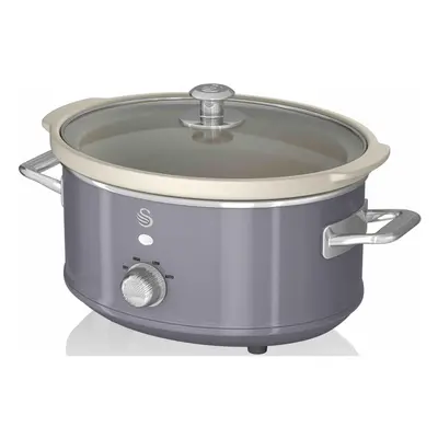 Swan SF17021GRN 3.5 Litre Retro Slow Cooker Grey