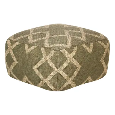 Jute Pouffe x cm Green and Beige GOPI