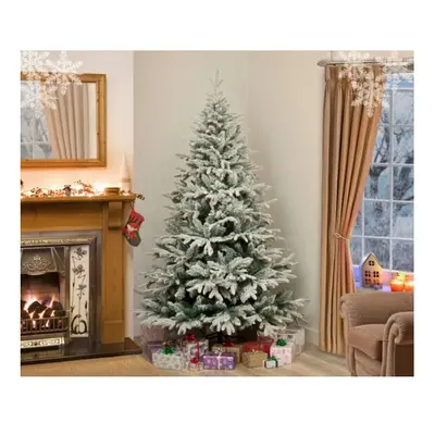 (120cm (4ft) Lapland Fir) Snow Covered Christmas Tree Luxury Lapland Fir