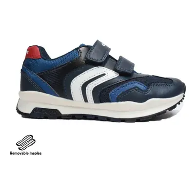 (8.5 (Children's)) Pavel J0415A Navy/Red Childrens Rip Tape Trainers