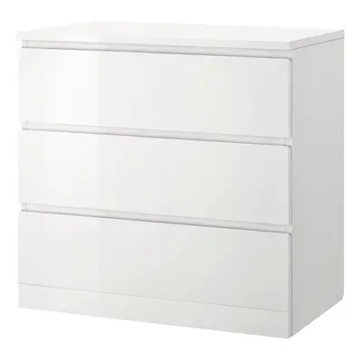 Ikea MALM Chest of drawers, high-gloss white 80x78 cm