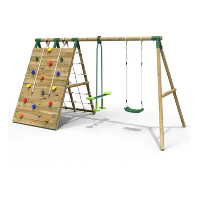 (Peak Green) Rebo Beat The Wall Wooden Swing Set