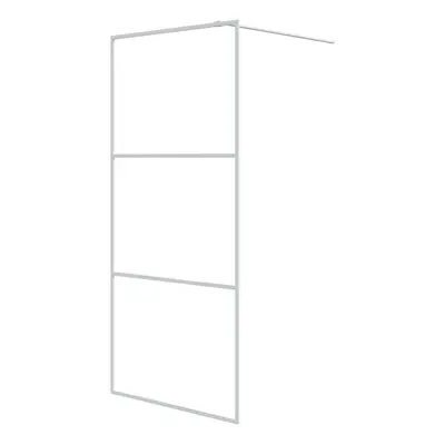 vidaXL Walk-in Shower Wall White 90x195 cm Clear ESG Glass Shower Enclosure